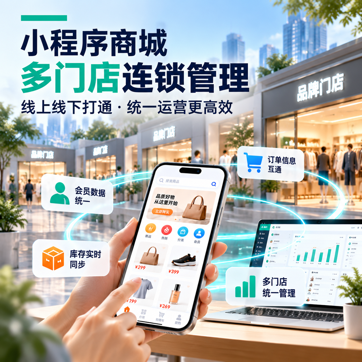 小程序商城多门店连锁管理：线上线下打通的数字化方案